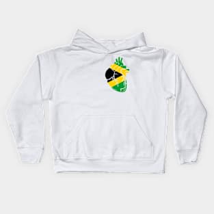 Anatomical heart design, Jamaican flag Kids Hoodie